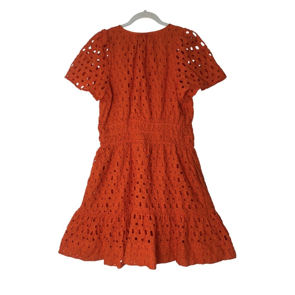 New Anthropologie The Somerset Mini Dress Women's Large Eyelet Elastic Waist - Picture 3 of 10